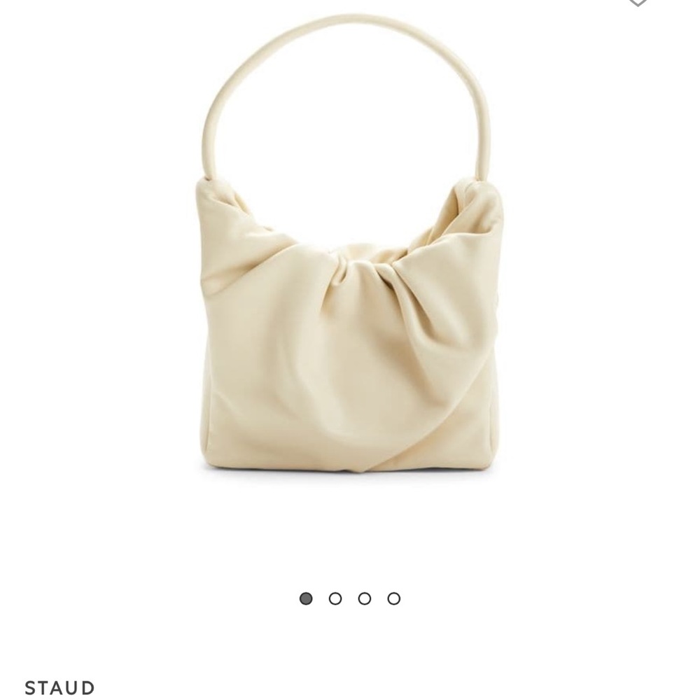 Staud accent leather shoulder bag (cream)